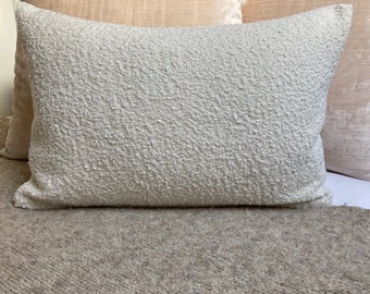 Ivory Lumber Boucle Cushion Cover 60x40