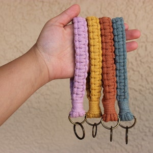 Neutral Macrame Wristlet Keychains | Four Seasons Handmade Gifts for Friends Teens Adults Birthday Christmas Stocking Stuffers