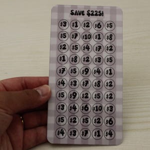 225 Dollar Laminated Savings Challenge A6 Envelope Inserts Reusable for Cash Envelopes | Budgeting Stuffing Easy Savings Goals Low Income