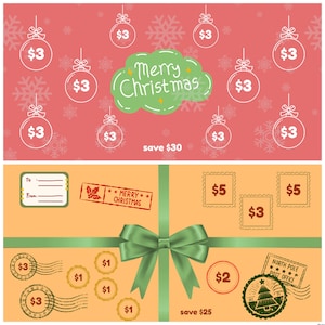 Christmas Mini Easy Savings Challenge Set of 2 A6 Envelope Inserts for Cash Envelopes | Budgeting Stuffing Low Income DIGITAL PRINTABLE