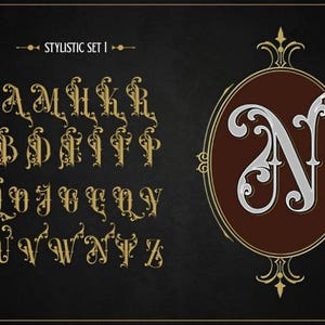 Bull Stand Victorian Font, Ornate & Elegant Typeface Inspired by the Victorian Era, Victorian Font, Ornate Font, Vintage Font, Elegant Font