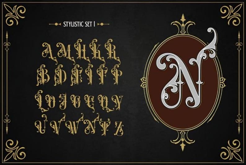 Bull Stand Victorian Font, Ornate & Elegant Typeface Inspired by the Victorian Era, Victorian Font, Ornate Font, Vintage Font, Elegant Font