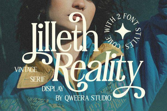 Lilleth Reality Font, Retro Vintage Serif with Timeless 70s Nostalgic Elegance, Retro Font, Vintage Serif Font, 70s Font, Silhouette Font