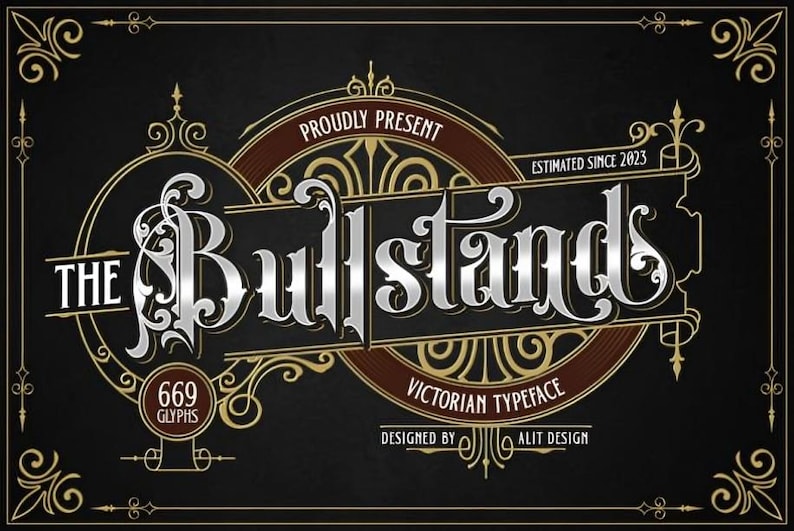 Bull Stand Victorian Font, Ornate & Elegant Typeface Inspired by the Victorian Era, Victorian Font, Ornate Font, Vintage Font, Elegant Font