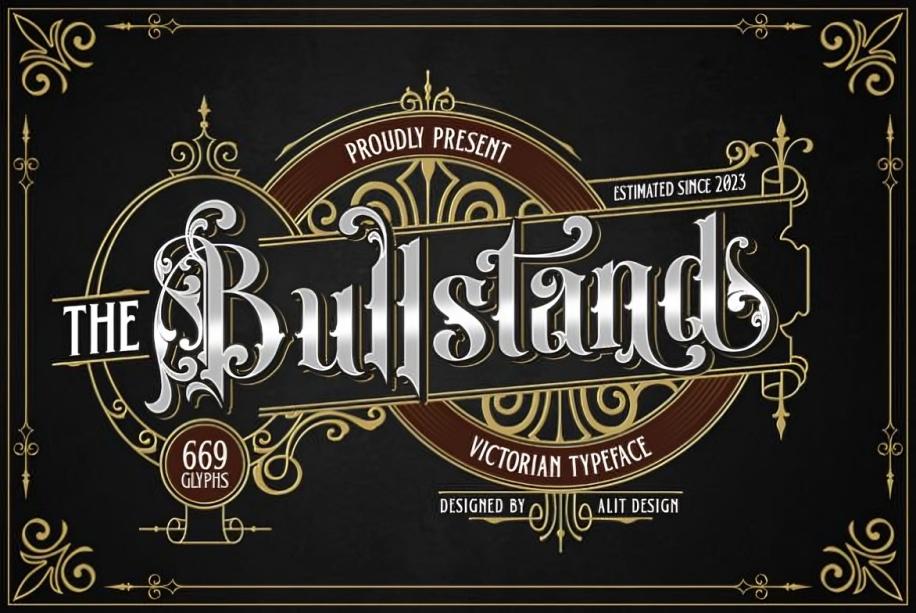 Bull Stand Victorian Font, Ornate & Elegant Typeface Inspired by