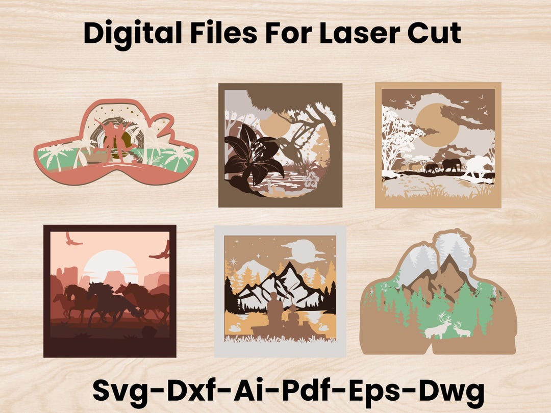 Multilayer Scene Bundle 9 Design Multilayer Scene Art Svg, Laser Cut SVG Templates ...