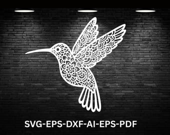 Paper Cut Hummingbird SVG Cut File– Flying Bird & Artistic Bird SVG,Cuttable Hummingbird for Cricut, Artistic Bird Svg, Cuttable Hummingbird