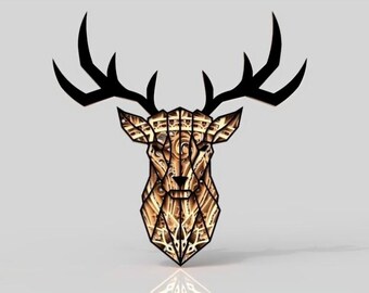 Deer Multilayer Svg, Multilayer Hirsch,Deer 3D Layer Svg ,Laser Cut, Deer for Cnc,Deer mandala wood cut,Deer Lightburn,Svg Files,Home Decor