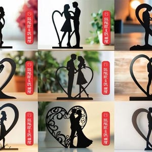 Pacchetto SVG coppia di carta tagliata a cuore, file laser per matrimonio, regalo di nozze SVG, cuore tagliato al laser, coppia di carta tagliata SVG, anniversario di matrimonio SVG
