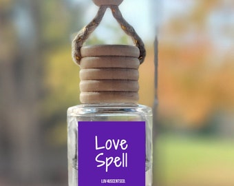 Love Spell Scented Car Freshener, Fruity Floral Armoa, Valentine Day Gift, Rearview Mirror Decor