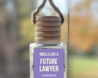 Lawyer Gift | Smells Like a Future Lawyer Hanging Car Fresheners | Funny Law School Graduate Congrats | Law School Survival Kit