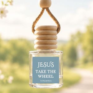 Jesus Take The Wheel Car Freshener: Christian Scented Car Diffuser, Bible Verse, Faith Religious Gift