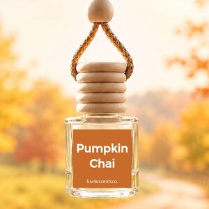 Pumpkin Chai Car Air Freshener, Pumpkin Spice Scented Diffuser, Cozy Fall Fragrance, Long Lasting Scent, Autumn Lover Gift
