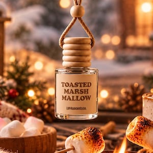 Toasted Marshmallow Car Freshener, Holiday Car Diffuser, Winter Car Decor, Stocking Stuffer, Sweet Vanilla Scent, Secret Santa