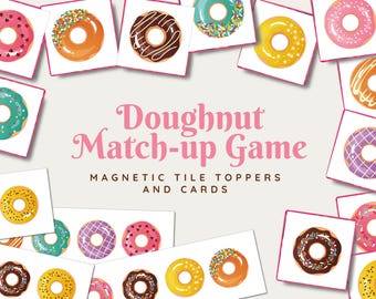 Gioco di abbinamento delle ciambelle: adesivi magnetici per piastrelle (download digitale)