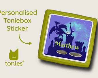 Adesivo personalizzato Toniebox Dragon Castle - Libro di fiabe - Download digitale istantaneo Tonies