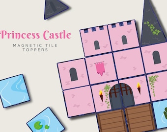 Adesivi magnetici del castello della principessa: abilità motorie fini (download digitale)