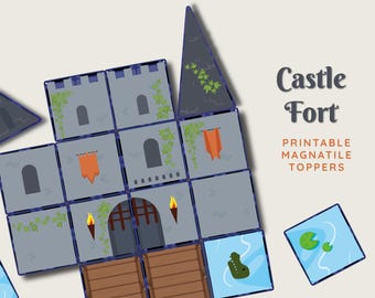 Adesivi magnetici del castello: costruzione di fortezze stampabili (download digitale)