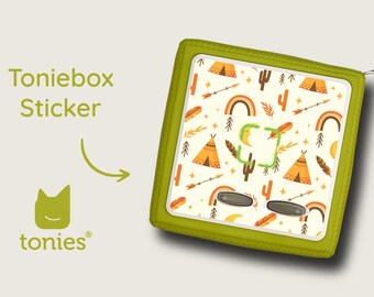 Adesivo tribale Toniebox - freccia di teepee di piume arcobaleno - Download digitale istantaneo Tonies