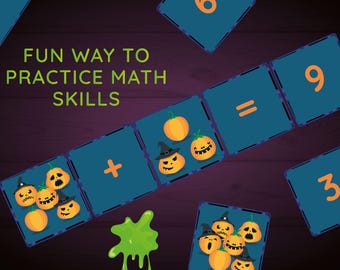 Adesivi magnetici di Halloween: gioco di conteggio dei numeri di zucca (download digitale)