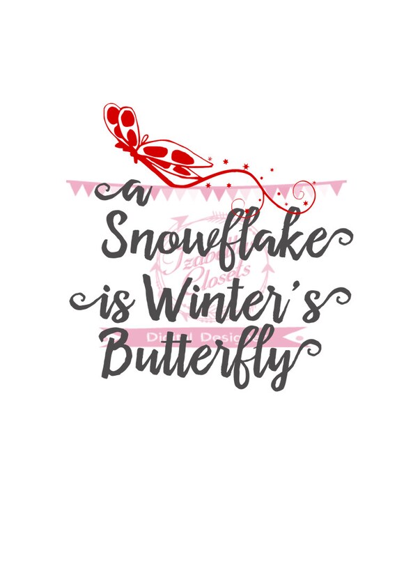 Schneeflocke Ist Des Winters Schmetterling Svg Vector Etsy