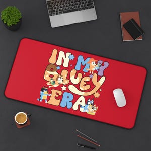 Bluey Era Desk Mat: Colorful Kids Playroom Decor