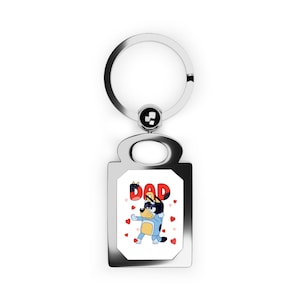 Personalized Keyring with Cute Cartoon Dog - Great for Dads, Keychain Gift, Dog Lover Accessory, Father's Day Gift,