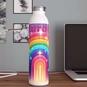 Rainbow Stainless Steel Water Bottle: Eco-Friendly 20oz Travel Mug