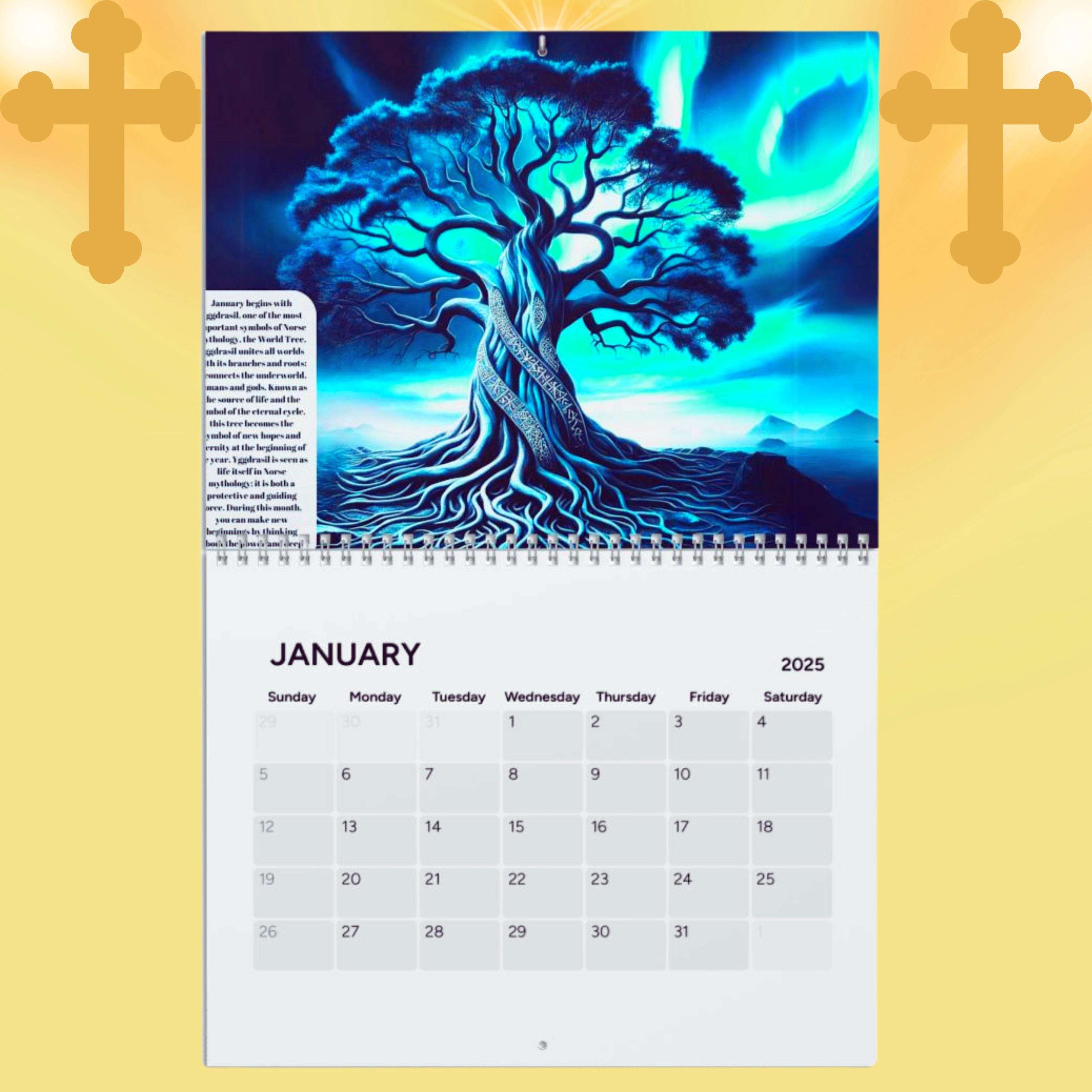 2025 Norse Mythology Wall Calendar Yggdrasil, Thor, Valkyrie Norse