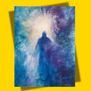 Arte mural de la Ascensión | Lienzo de Despertar Místico para Sala de Meditación | Regalo de Iluminación Espiritual