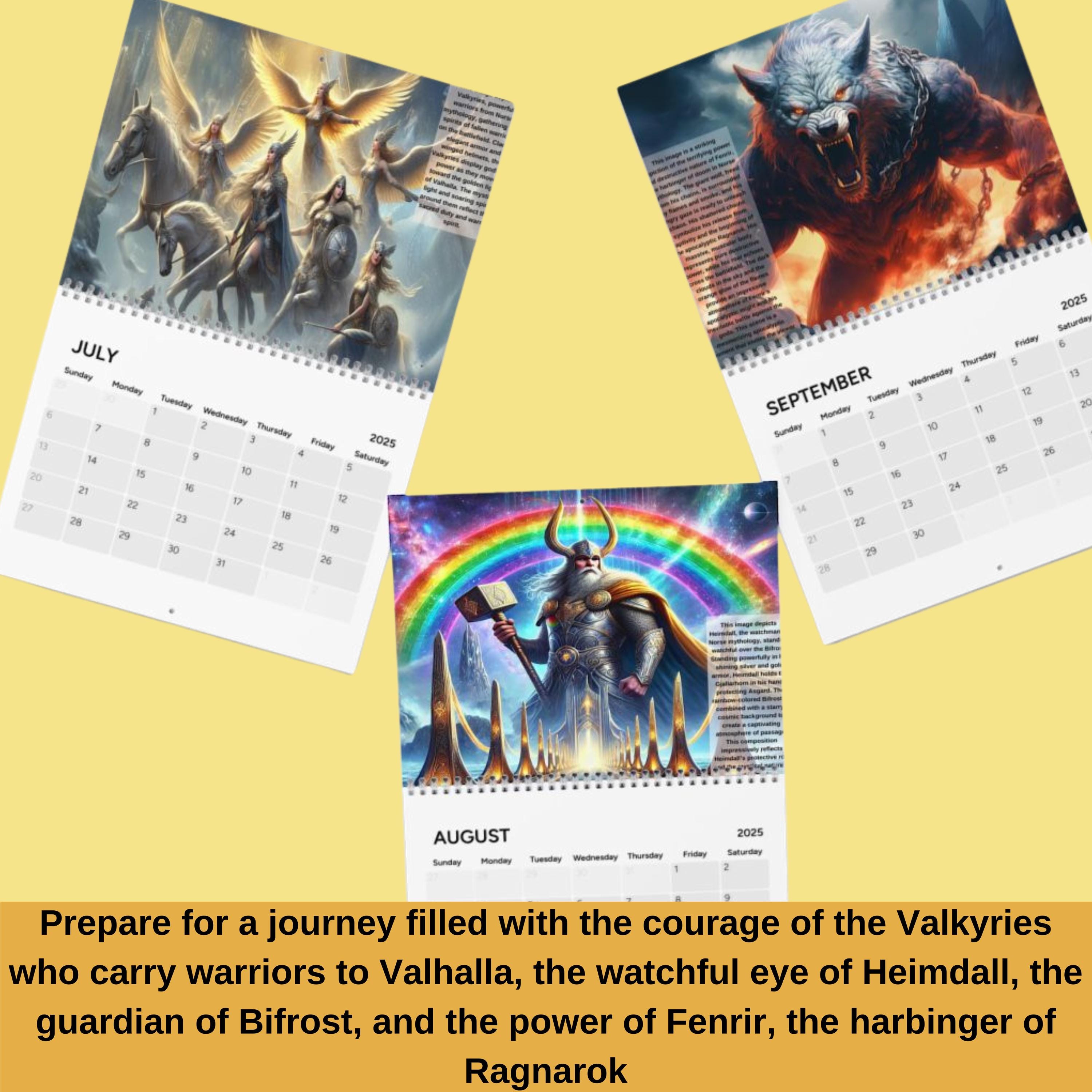 2025 Norse Mythology Wall Calendar Yggdrasil, Thor, Valkyrie Norse