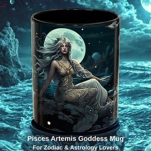 Pisces Goddess Mug: Art Nouveau Zodiac Coffee Cup