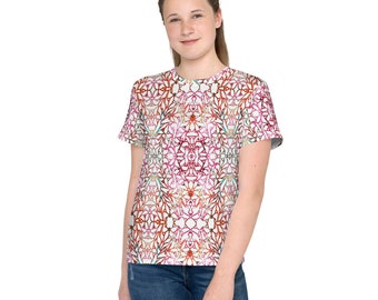 White Arterial Unisex Youth crew neck t-shirt