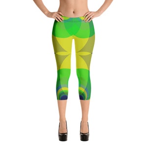 Green Harmonic Capri Leggings