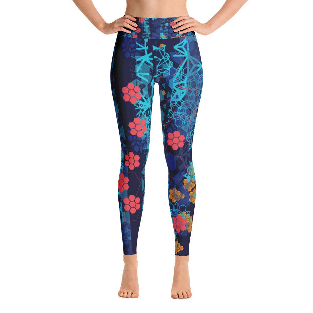 Blue Star Dust Yoga Leggings | Etsy 