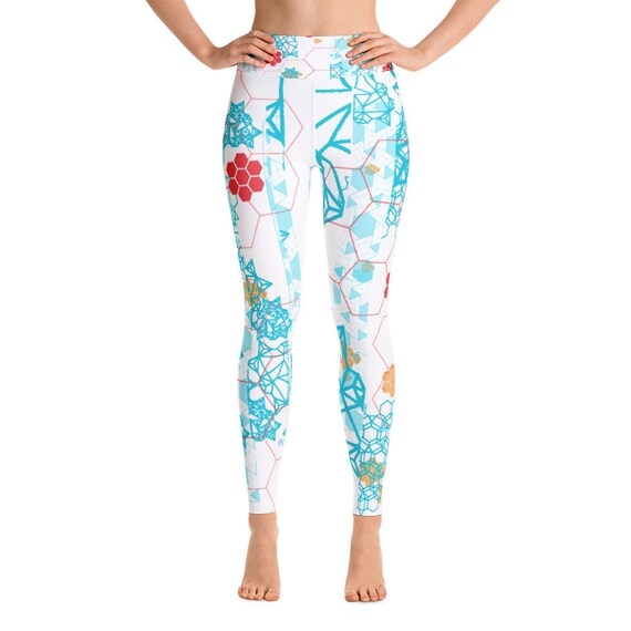 White Yoga Pants / White Capri Leggings / High Waist Yoga Pants