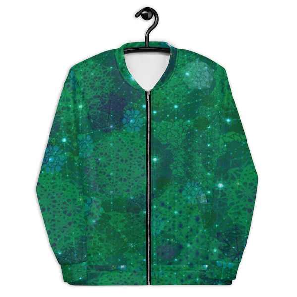 Green Quasi Crystal Unisex Bomber Jacket