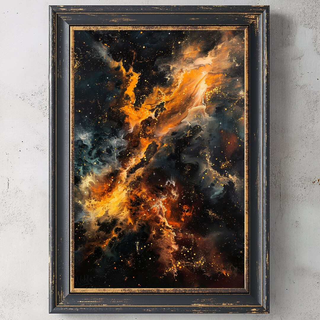 Stellar Hoard | Printable Art, Abstract Oil Painting, Galaxy Nebula ...