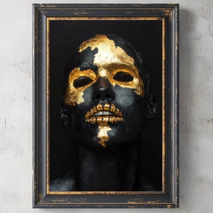 Masque Macabre | Skull, Día de los Muertos, Printable Art, Horror, Dark Renaissance, Digital Oil Painting, Dark Academia Print, Gothic Decor