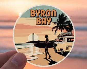 Adesivo Byron Bay Australia: Retro Surf