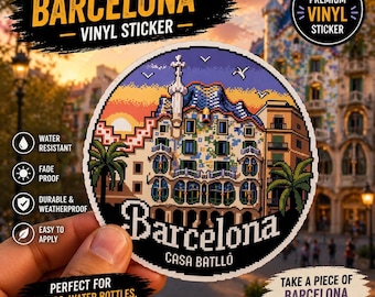 Casa Batlló Barcelona: Pixel Art Sticker