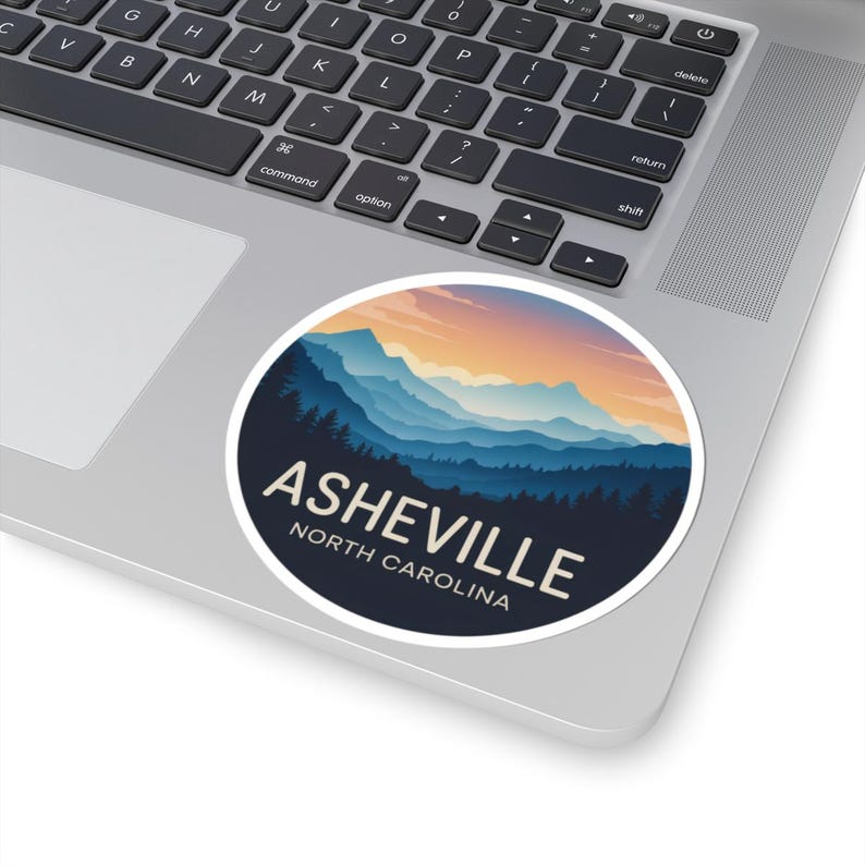 Asheville North Carolina: Blue Ridge Mountains Sticker 4" × 4"