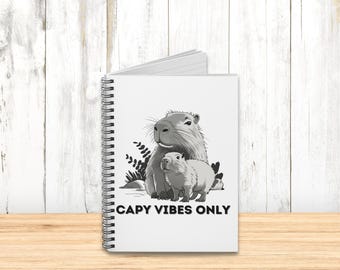 Nyckfull anteckningsbok med kapybaramotiv för djurälskare - Spiralbunden anteckningsbok med bedårande kapybaramotiv