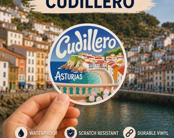 Cudillero Asturias: Pueblo Costero Pegatina
