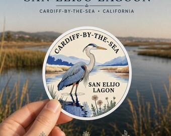 Cardiff-by-the-Sea, California: Garza en la laguna de San Elijo