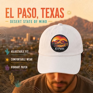 El Paso Texas Dad Hat: Retro Desert Sunset