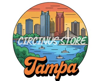 Tampa Florida Sonnenuntergang Skyline - Kunstdruck