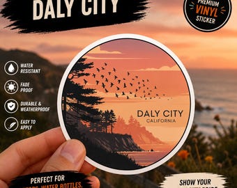 Adesivi di Daly City, California: Tramonto sulla costa