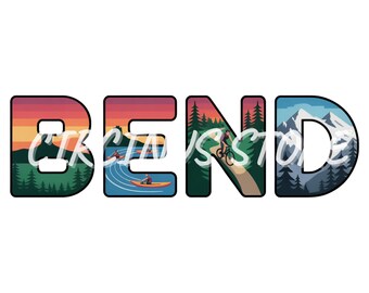 Bend Oregon Lettering Design - Digital Art Print