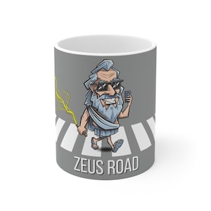 Zeus Road Mug - Funny Greek Mythology Coffee Cup, Unique Gift for Mythology Lovers, Microwave & Dishwasher Safe, 11oz Ceramic